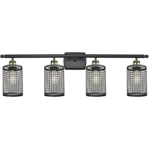 Nestbrook 4 Light 36 inch Black Antique Brass Bath Vanity Light Wall Light in Matte Black