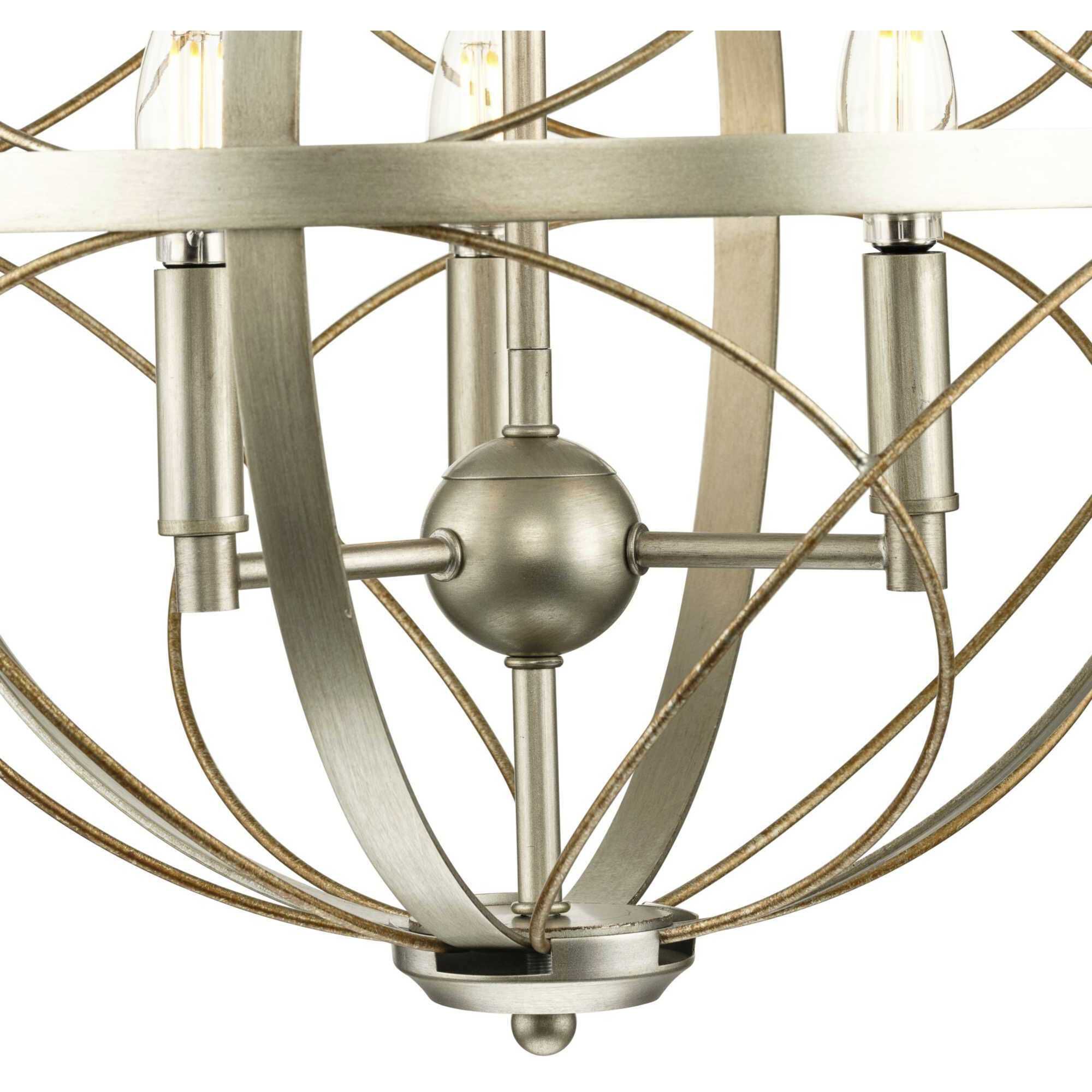 Brandywine 3 Light Silver Ridge Pendant Ceiling Light