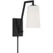 Avon 10.25 inch 60.00 watt Matte Black Task Sconce Wall Light