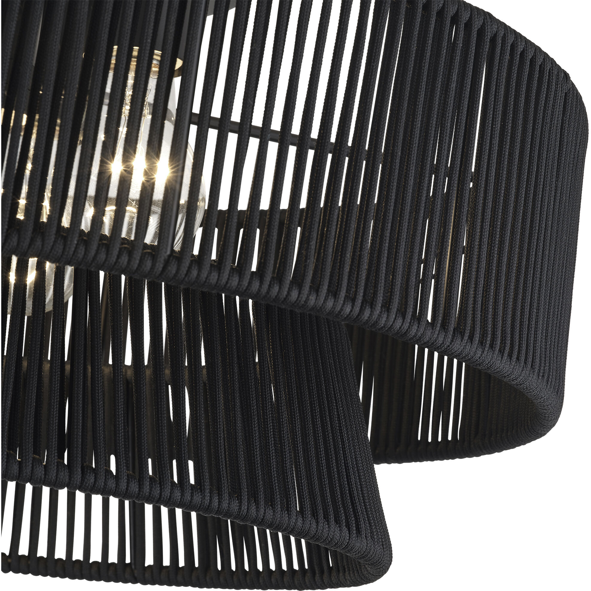 Florell 3 Light 15 inch Black Semi Flush Mount Ceiling Light, Large