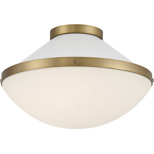 Xander 2 Light 16.25 inch Vibrant Gold and White Flush Mount Ceiling Light