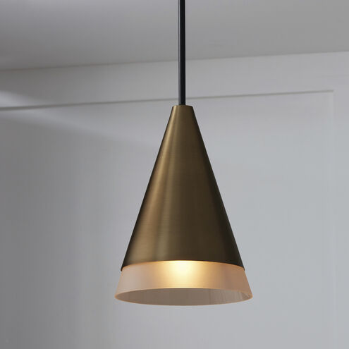 Avant 1 Light 9.75 inch Aged Brass and Black Pendant Ceiling Light