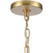 Abaca 6 Light 32 inch Brushed Gold with Natural Chandelier Ceiling Light