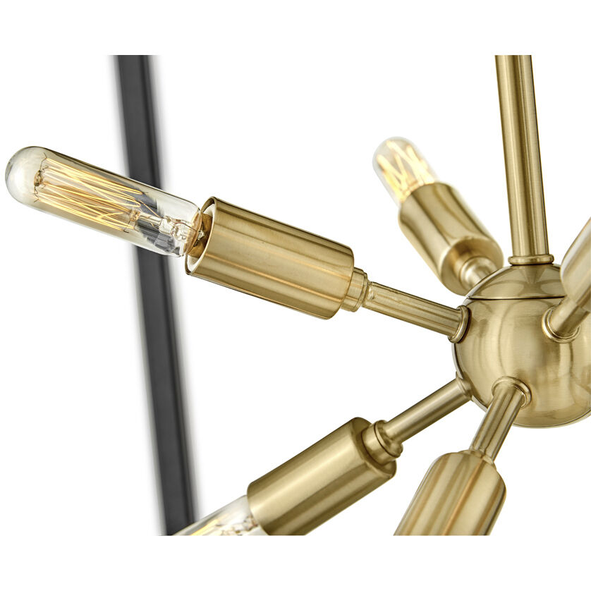 Lisa McDennon Aros 9 Light 15 inch Black with Warm Brass Indoor Pendant Ceiling Light
