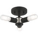 Copenhagen 3 Light 14 inch Black Semi-Flush Mount Ceiling Light