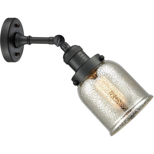 Franklin Restoration Small Bell LED 5 inch Matte Black Sconce Wall Light in Silver Plated Mercury Glass, Franklin Restoration