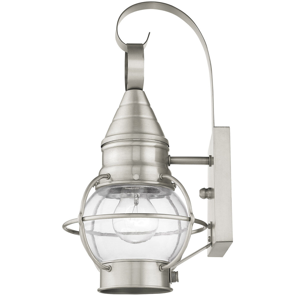 Newburyport 1 Light 14 inch Brushed Nickel Outdoor Wall Lantern