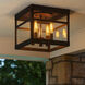 Open Air Porter 4 Light 12 inch Aged Zinc Outdoor Flush Mount, Estate Series