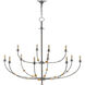 Balladier 12 Light 45.5 inch Hiroshi Gray and Contemporary Gold Leaf Chandelier Ceiling Light