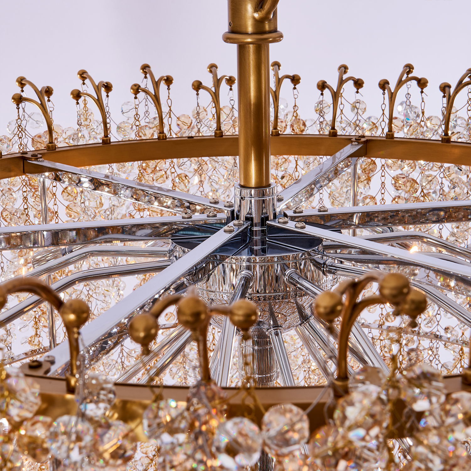 Fuji 36 Light 36 inch True Brass Pendant Ceiling Light