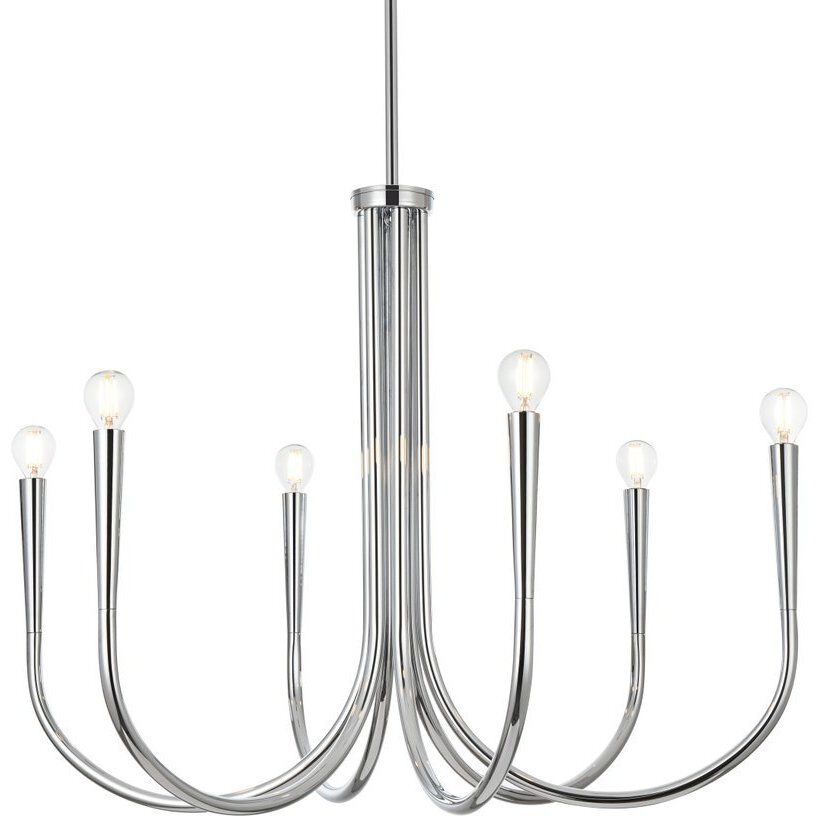 Layne 6 Light 30 inch Chrome Chandelier Ceiling Light