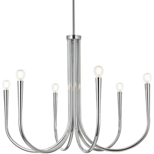 Layne 6 Light 30 inch Chrome Chandelier Ceiling Light