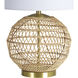 Jinani 25 inch 100 watt Natural and Satin Brass Table Lamp Portable Light