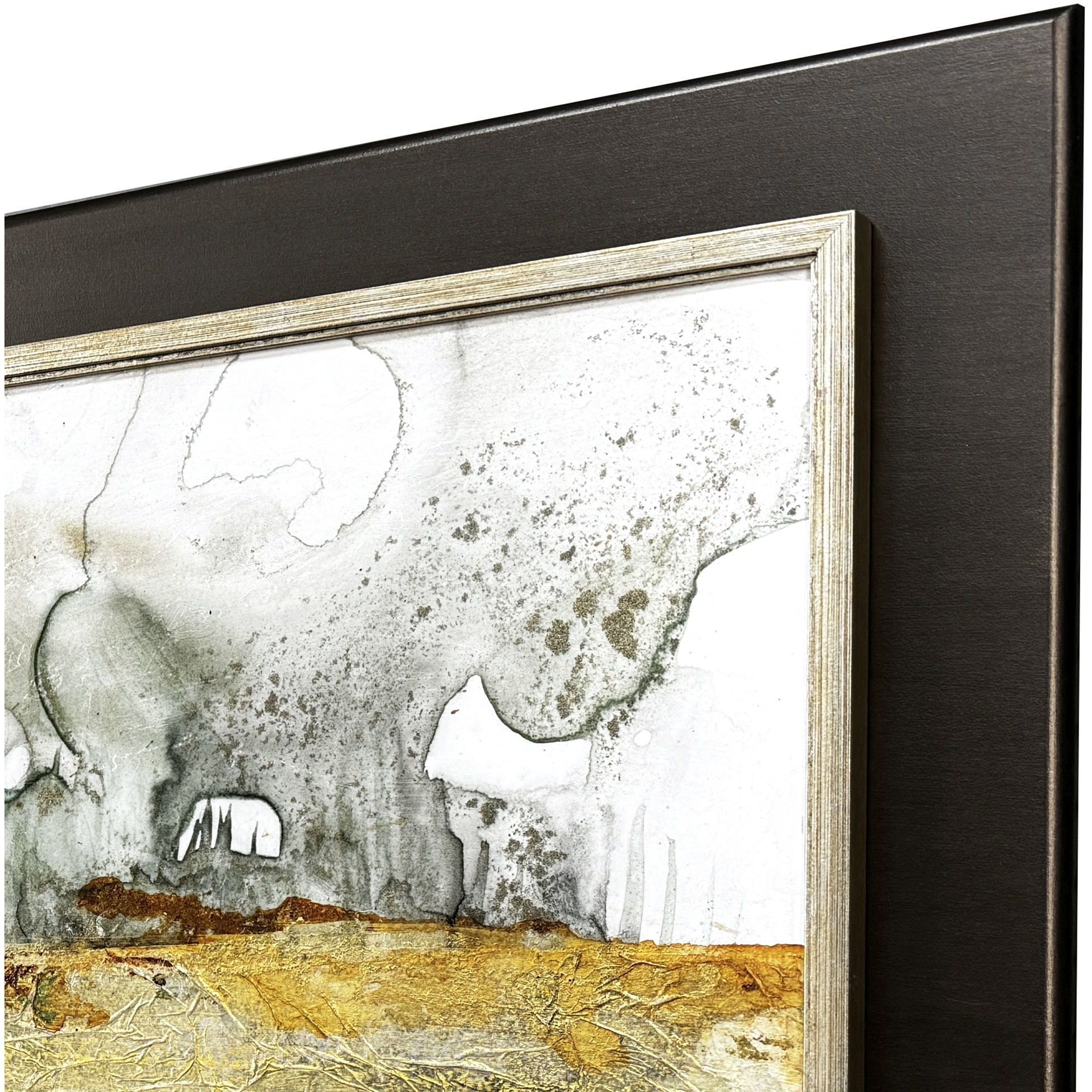 Ink Impressions Brown and Beige and Metallic and Turquoise Wall Sculpture, The Studio