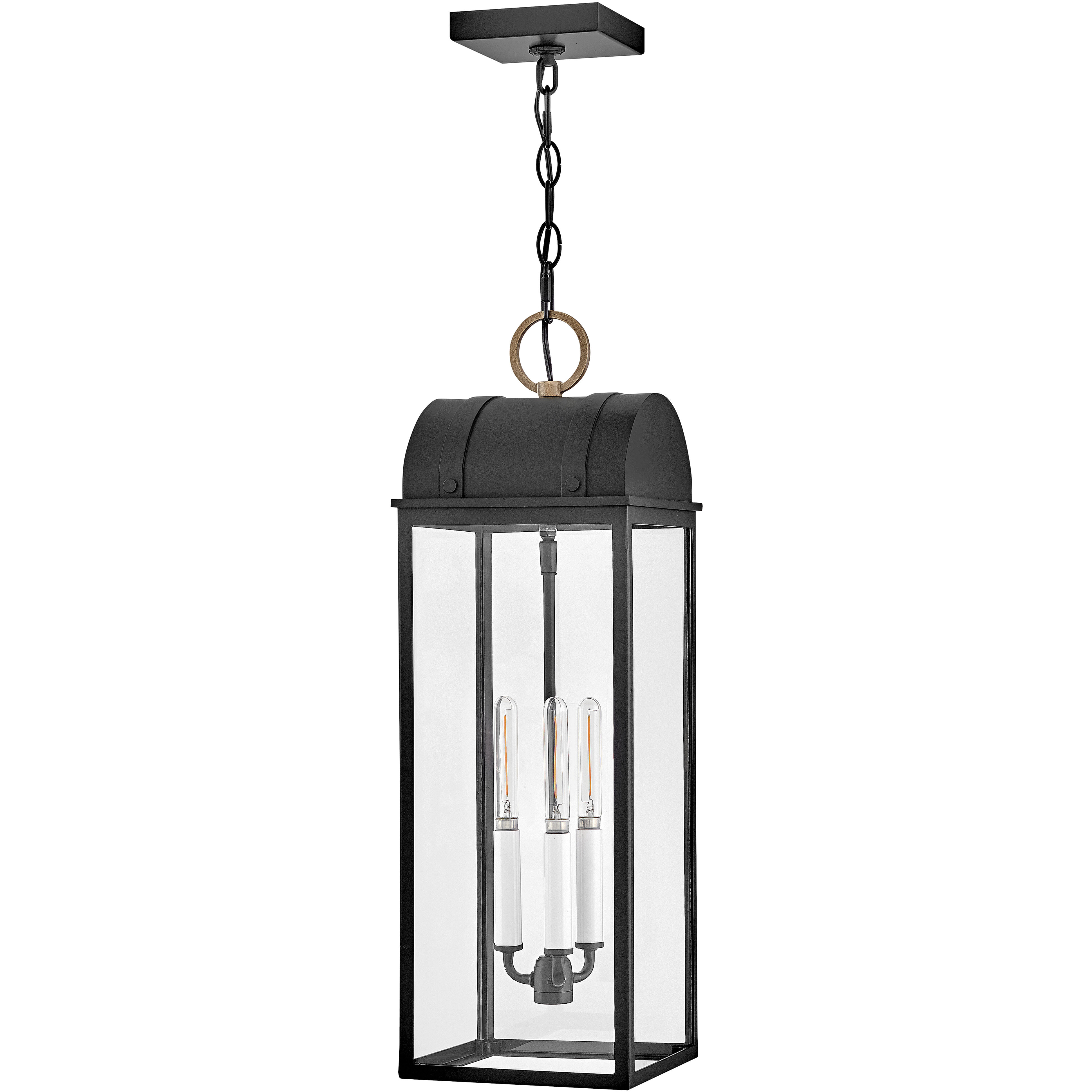 Heritage Campbell 3 Light 7.75 inch Black with Burnished Bronze Outdoor Hanging