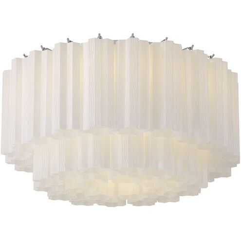 Addis 7 Light 22.25 inch Polished Chrome Flush Mount Ceiling Light in Tronchi Glass White
