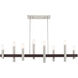 Helsinki 8 Light 10 inch Brushed Nickel with Bronze Accents Chandelier Ceiling Light