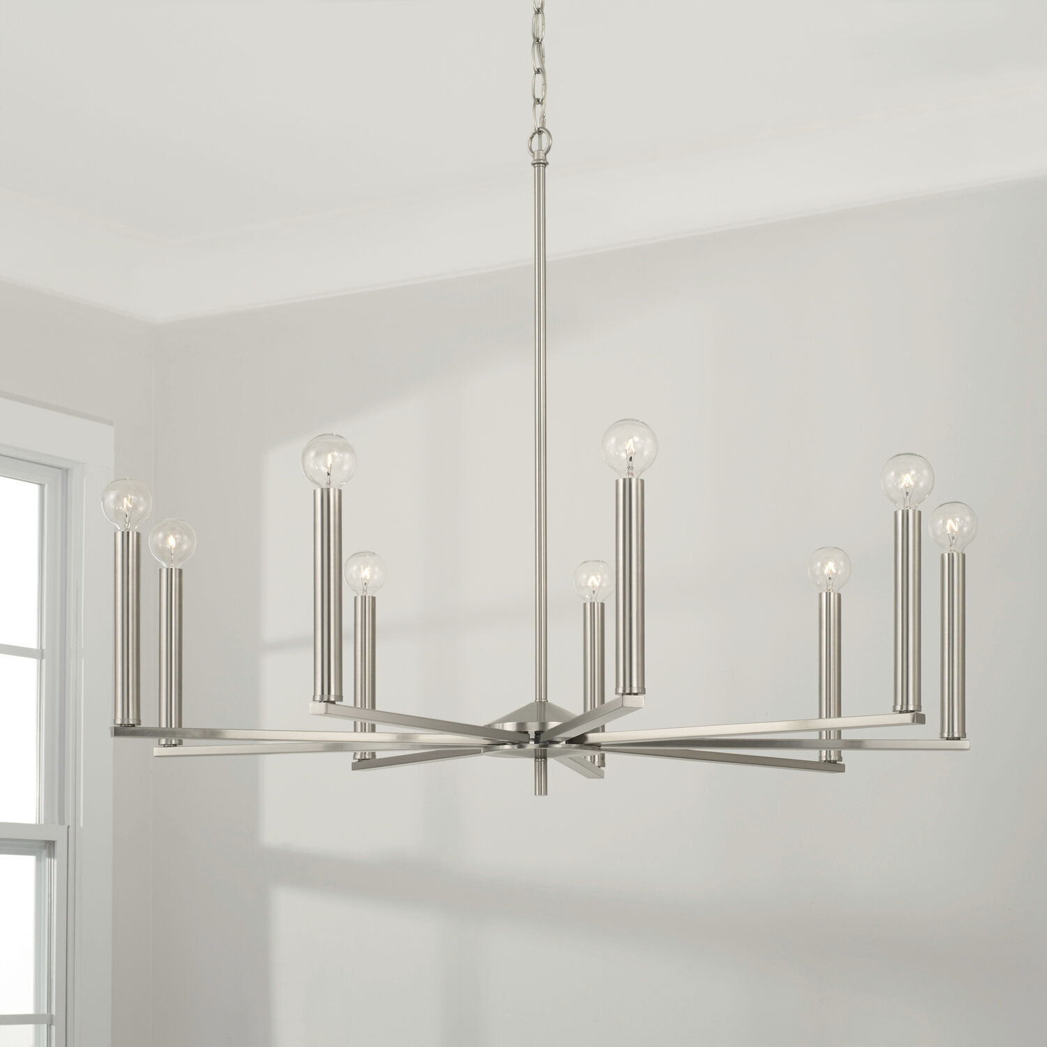 Portman 9 Light 34 inch Brushed Nickel Chandelier Ceiling Light