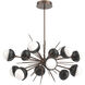 Cabochon LED 40.5 inch Burnished Bronze with Matte Black Chandelier Ceiling Light in 3000K LED, White, Startburst