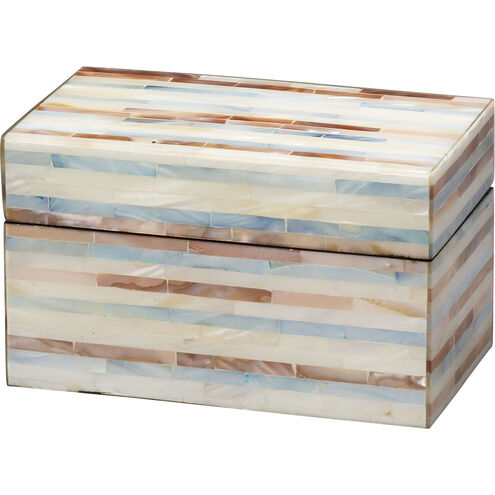 Roosevelt 8 inch Mixed Blue and White and Red Mother of Pearl Box in Small, Small
