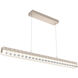 Asscher LED Beige Silver Linear Pendant Ceiling Light