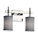 Textile LED 13 inch Polished Chrome Bath Bar Wall Light, Cylinder w/ Flat Rim