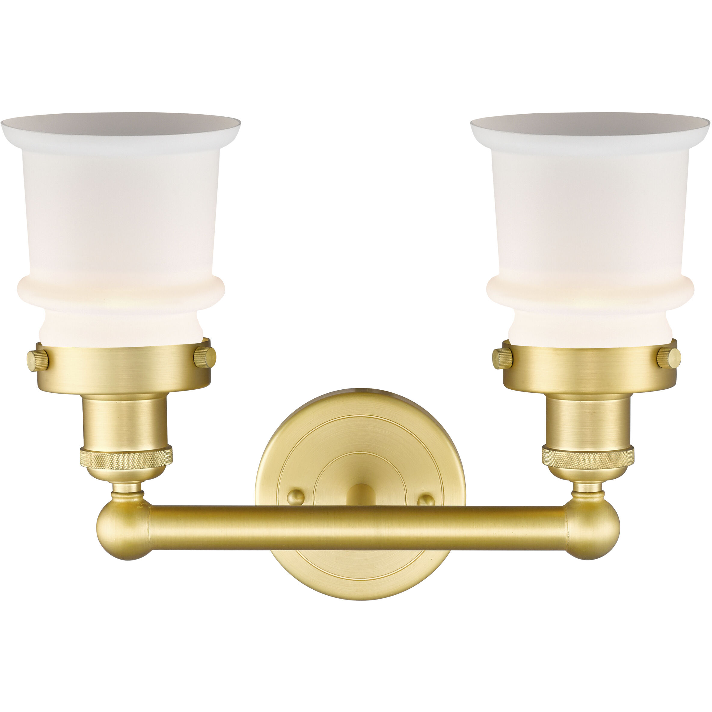 Canton 2 Light 14.25 inch Satin Gold Bath Vanity Light Wall Light in Matte White