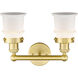 Canton 2 Light 14.25 inch Satin Gold Bath Vanity Light Wall Light in Matte White