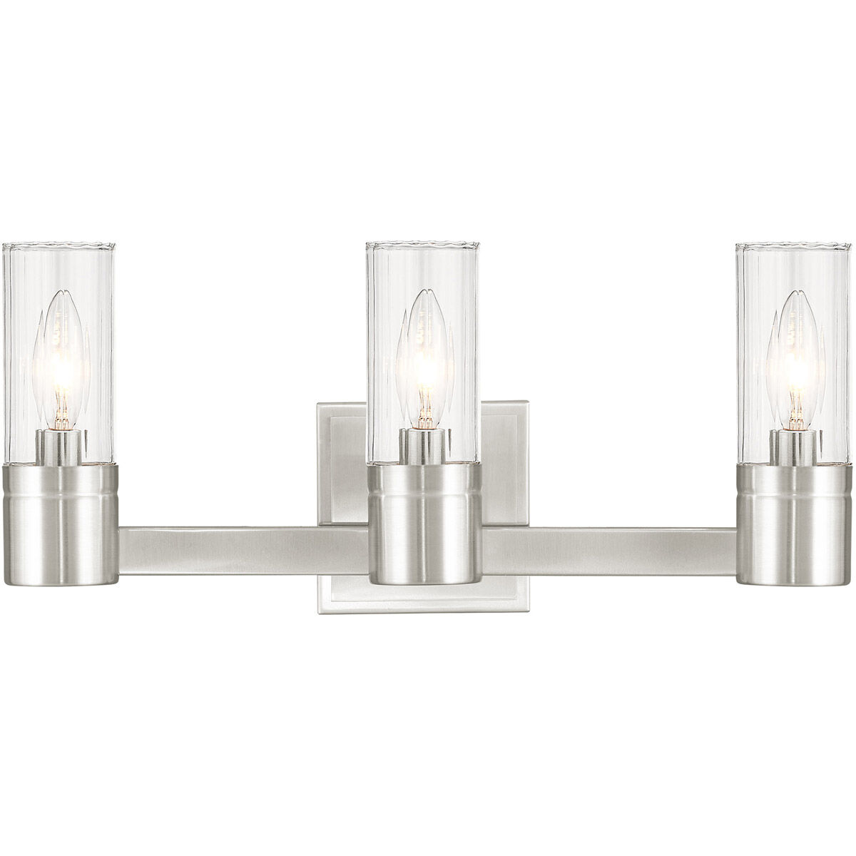 Midtown 3 Light 18 inch Brushed Nickel Bath Vanity Wall Light