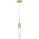 Aspen LED 2 inch Brushed Brass Pendant Ceiling Light in Clear