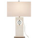Radiant 27 inch 150 watt White/Clear/Antique Brass Table Lamp Portable Light