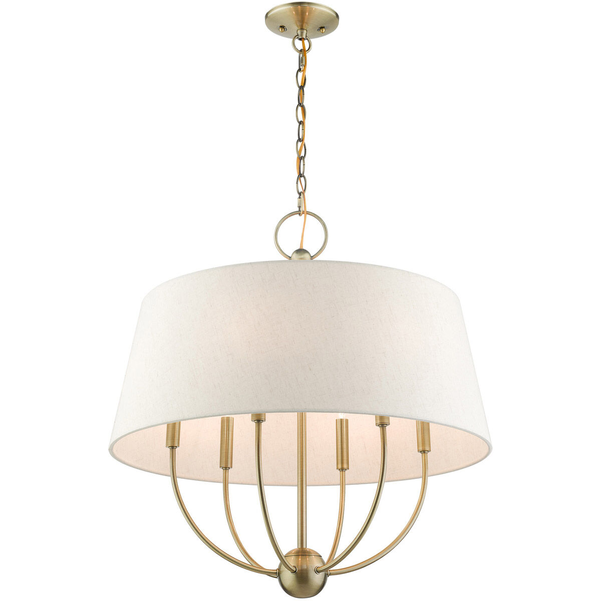 Cartwright 6 Light 24 inch Antique Brass Pendant Chandelier Ceiling Light