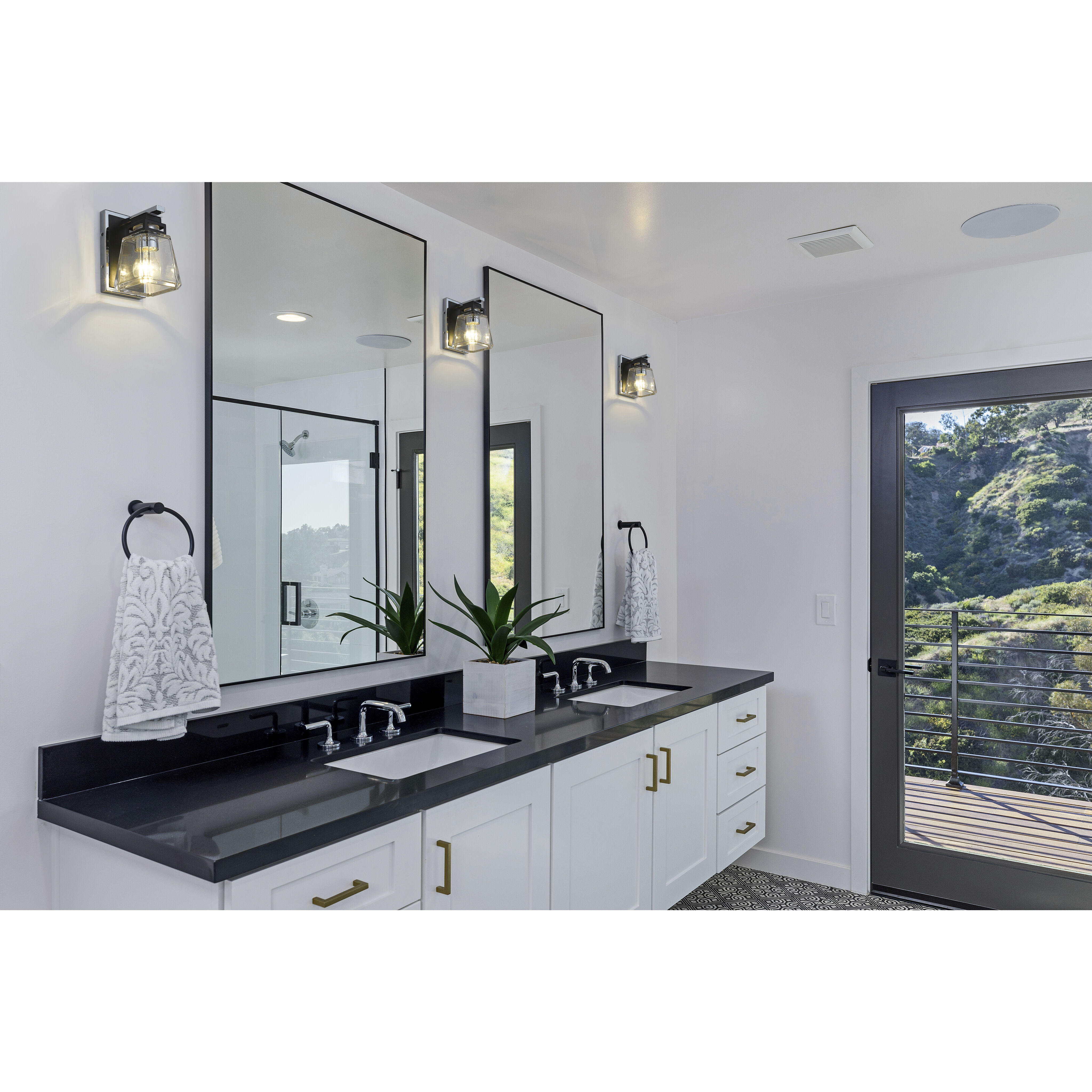 Jackson 1 Light 4.75 inch Chrome and Matte Black Wall Sconce Wall Light