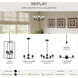 Replay 3 Light 17 inch Black Chandelier Ceiling Light