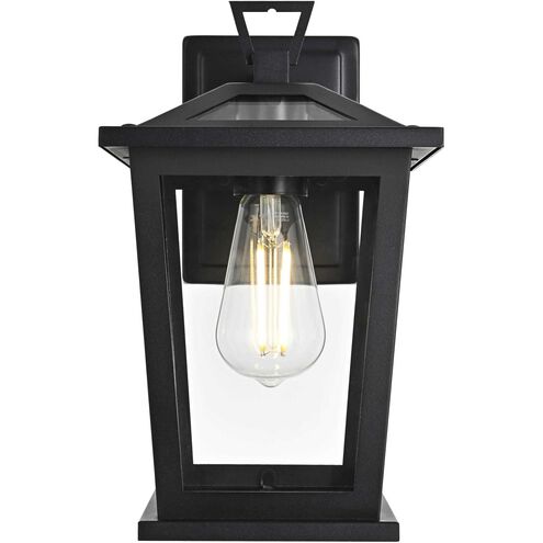 Cayman 1 Light 12 inch Black Outdoor Wall Sconce