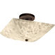 Alabaster Rocks 2 Light 14 inch Dark Bronze Semi-Flush Bowl Ceiling Light in Incandescent