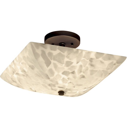 Alabaster Rocks 2 Light 14 inch Dark Bronze Semi-Flush Bowl Ceiling Light in Incandescent