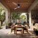Ventiara 52 inch Coal with Distressed Koa Blades Flush Mount Indoor/Outdoor Ceiling Fan