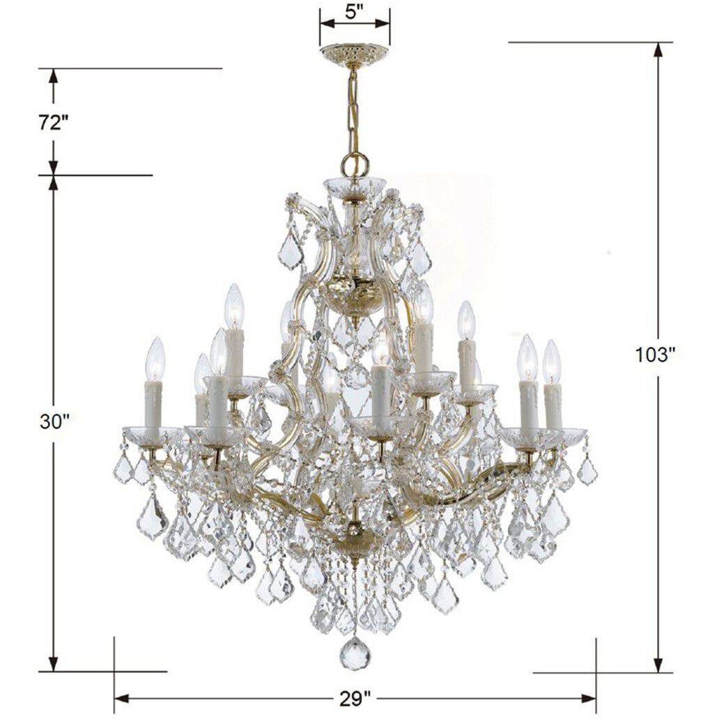 Maria Theresa 13 Light 28 inch Gold Chandelier Ceiling Light in Clear Hand Cut