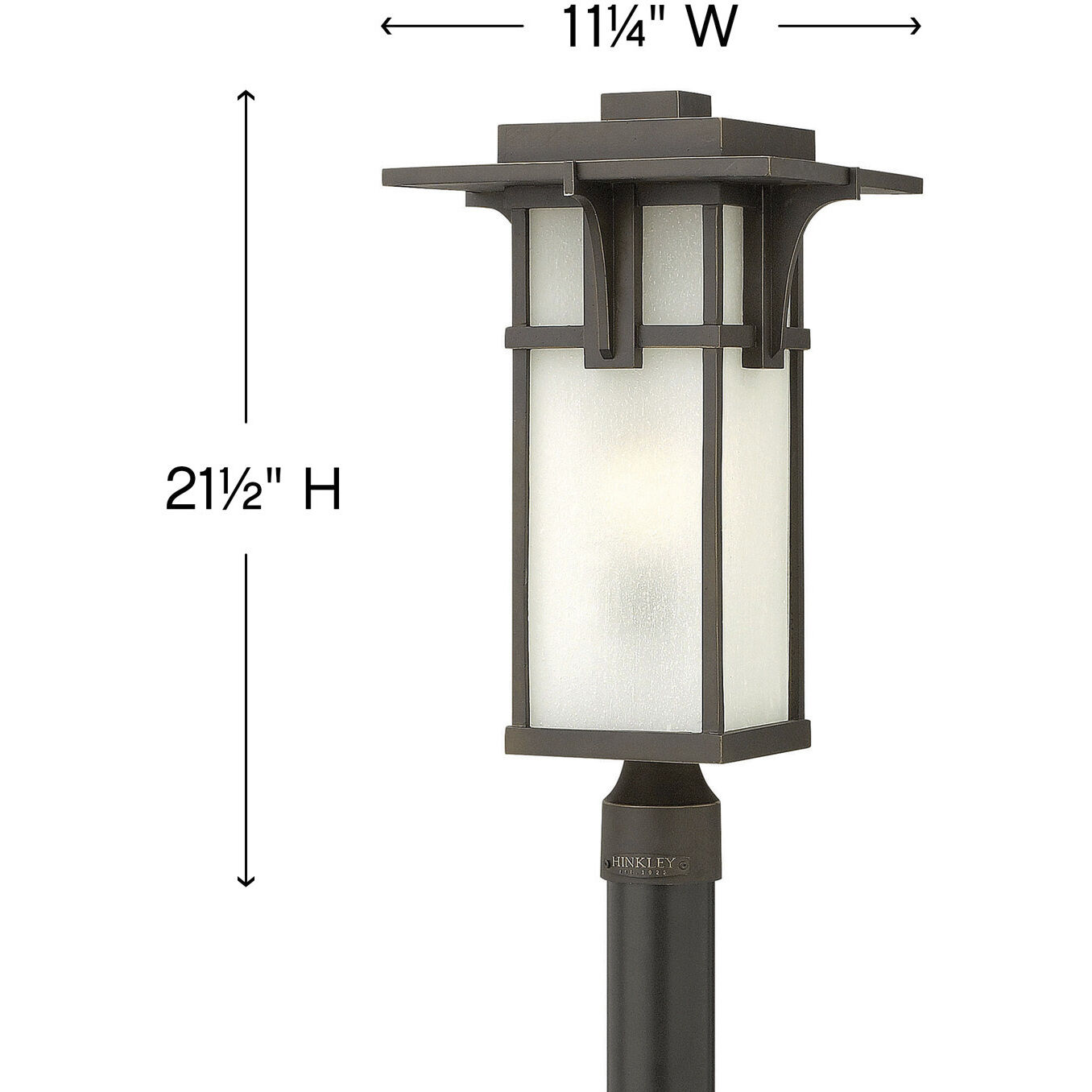 Manhattan 1 Light 21.5 inch Oil Rubbed Bronze Outdoor Post Mount Lantern