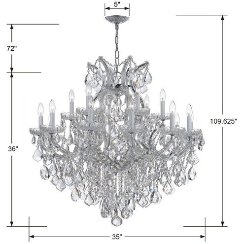 Maria Theresa 19 Light 35 inch Polished Chrome Chandelier Ceiling Light