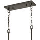 Warehouse Window 5 Light 42 inch Oil Rubbed Bronze with Medium Oak Linear Chandelier Ceiling Light