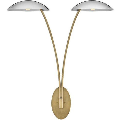 Glenn Sconce Wall Light in Heritage Brass with Chrome