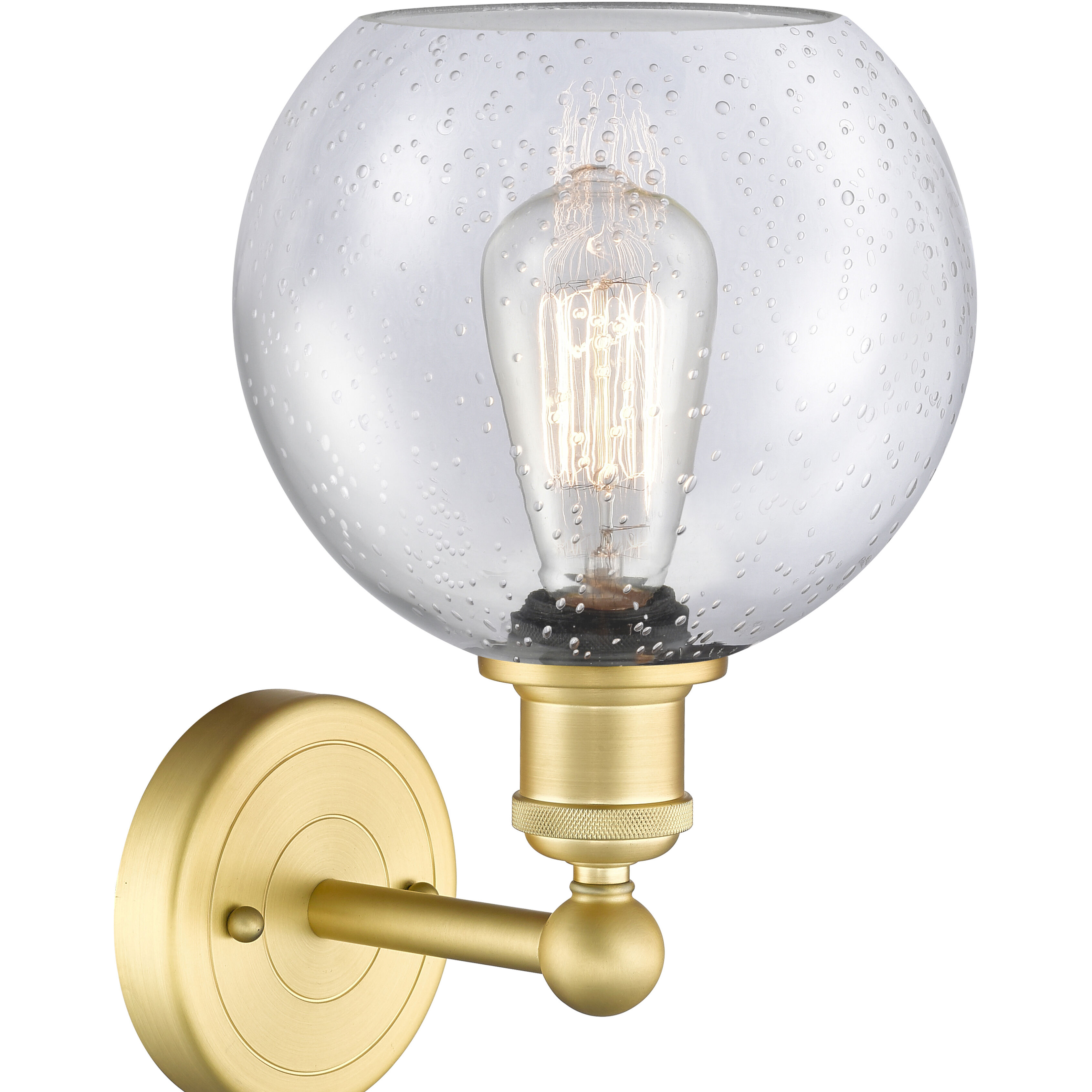 Athens Sconce Wall Light in Satin Gold, Seedy