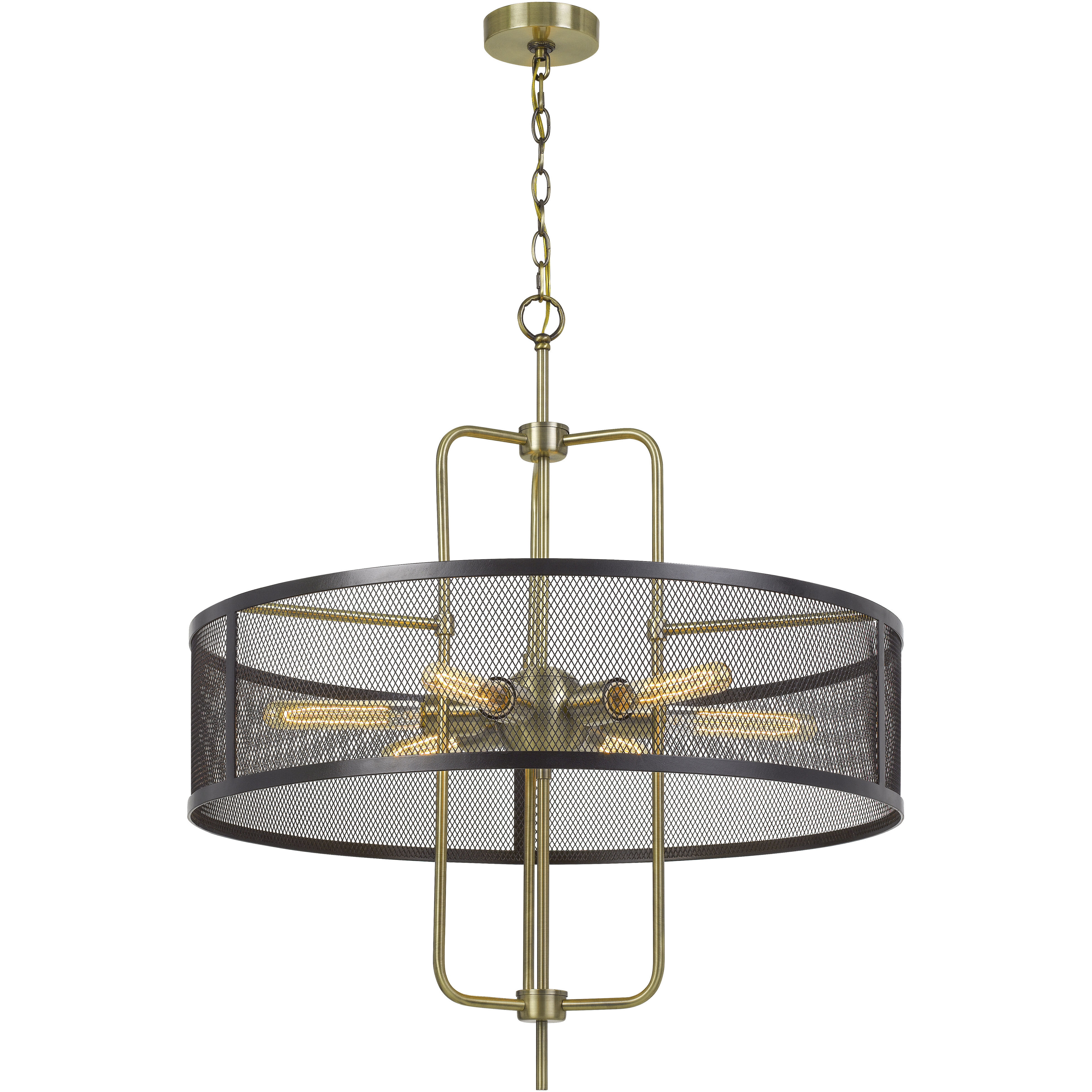 Leiden 6 Light 5 inch Antique Brass/Black Chandelier Ceiling Light