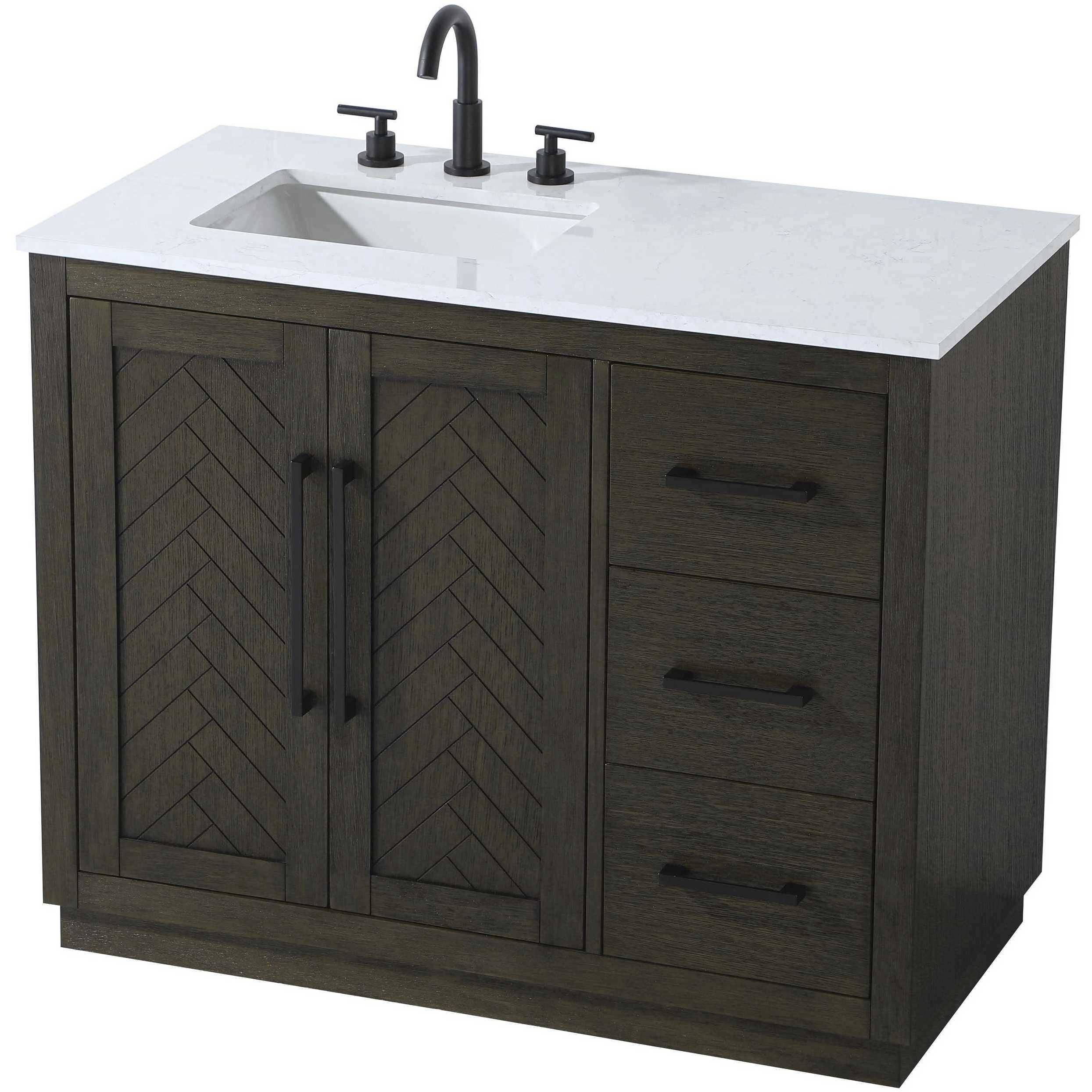 Chase 42 X 34 inch Chocolate Oak Bathroom Vanity Cabinet