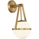 Polson 1 Light 8 inch Warm Brass Wall Sconce Wall Light, Essentials