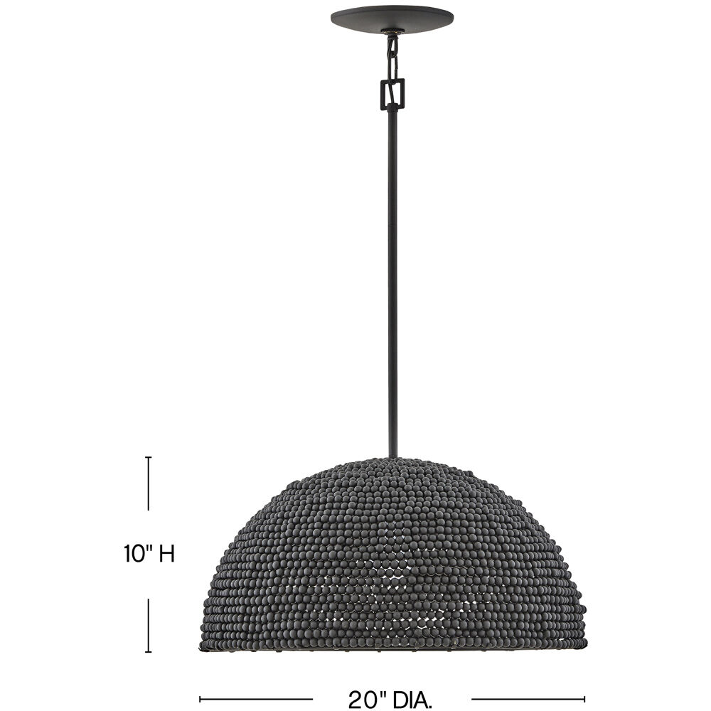 Dalia 1 Light 20 inch Black Pendant Ceiling Light, Pendant