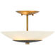 Bax 3 Light 13.88 inch Sand Coal and Soft Brass Flush Mount Ceiling Light
