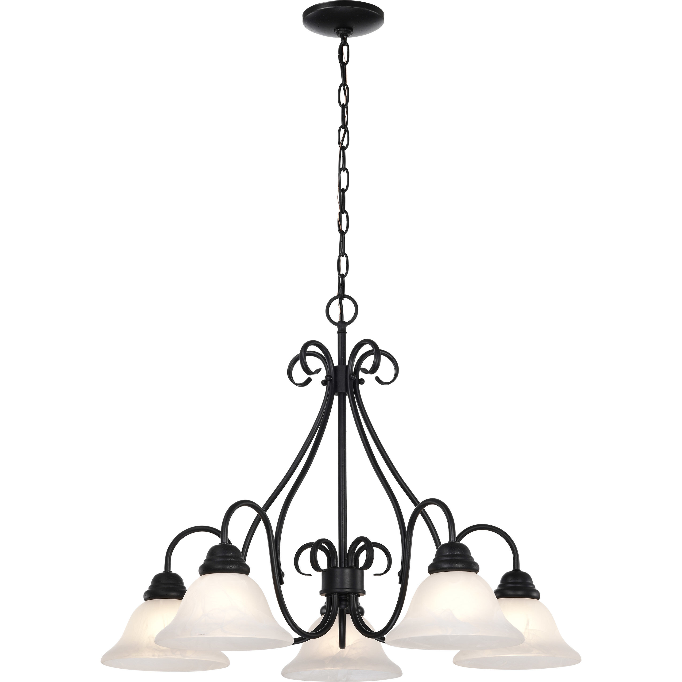 Castillo 5 Light 28 inch Textured Black Chandelier Ceiling Light
